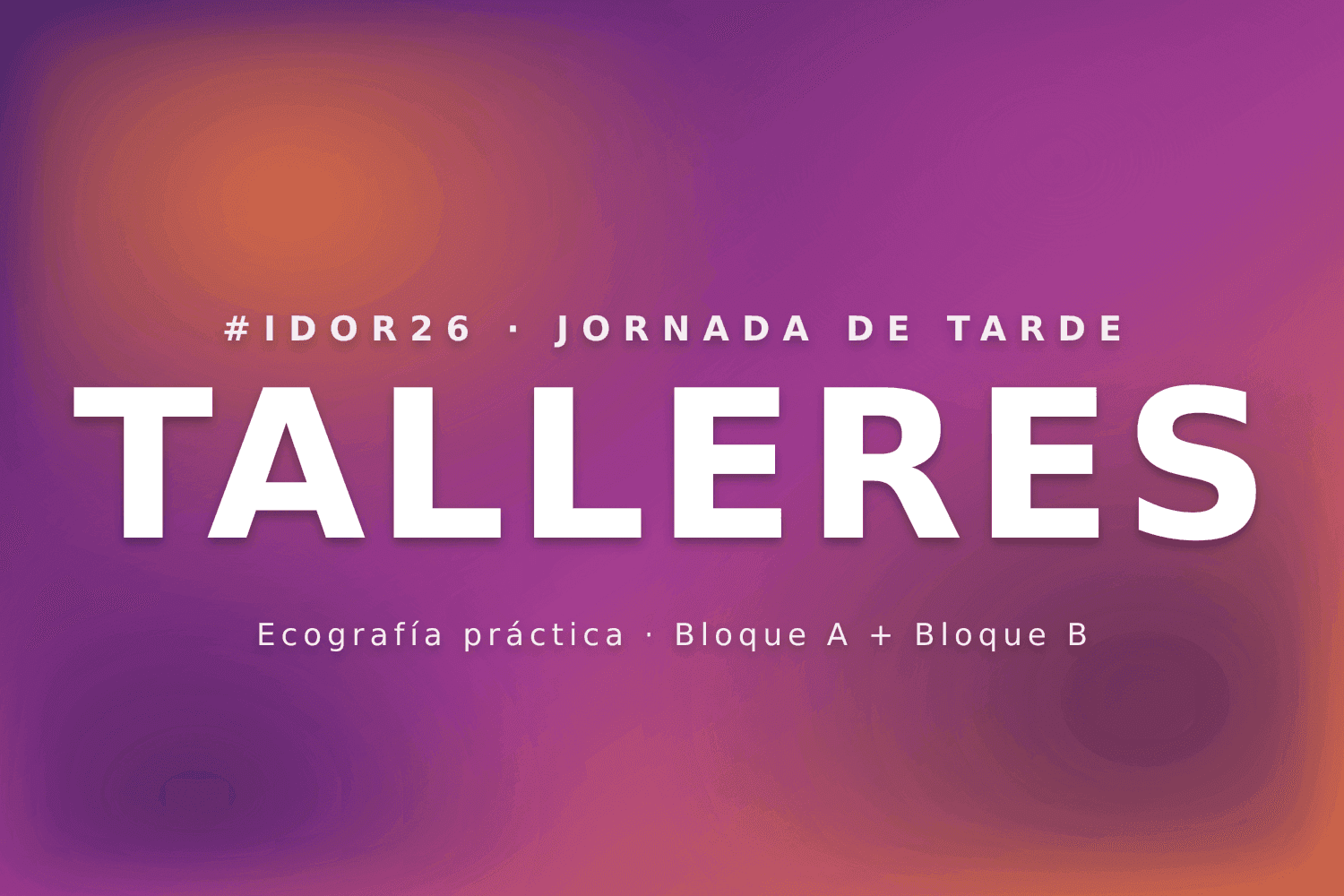IDoR 2026 — Jornada de Tarde: Talleres prácticos de ecografía